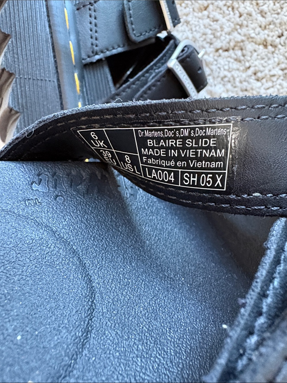 Doc Martens - BLAIRE LEATHER SLIDE SANDALS - Picture 6 of 6